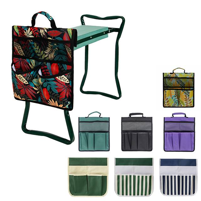 Folding Hanging Lightweight Portable Garden Side Kneeler Tool Bag With Handle To Storage Gardening Tools